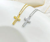 Preorder: Stainless and Zircon Cross Necklace