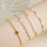 Beaded Cross Bracelet Stack