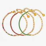 Stainless Paperclip Gemstone Bracelet