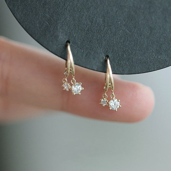 Preorder: Dainty Double Stone Hoops