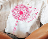 dandelion breast cancer awareness never give up