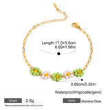 Preorder: Paperclip Floral Necklace and Bracelet