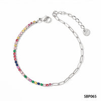 Preorder: Stainless Paperclip Gemstone Bracelet