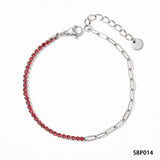 Stainless Paperclip Gemstone Bracelet