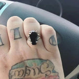 * Preorder: Black Coffin Fashion Ring*