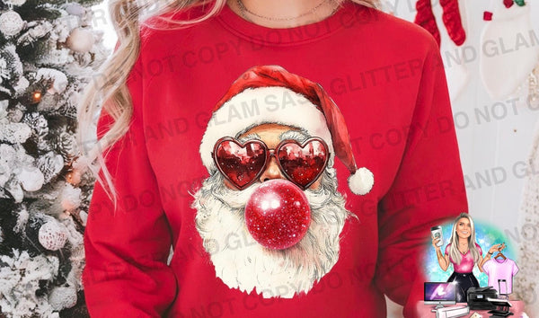 Santa blowing bubble