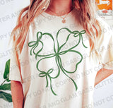 preppy shamrock St Patricks Day Coquette Bow