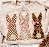 girly Easter leopard bunnies coquette