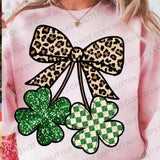 Preppy St. Patrick’s Day leopard coquette cherry