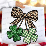Preppy St. Patrick’s Day leopard coquette cherry