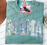 Mama blue patchwork floral