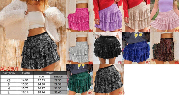 Sequin Skirt With Shorts