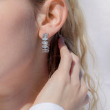 Marquis CZ Stone Hoop Earrings