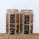 Animal Print Personalized Frosted Glass glass can
