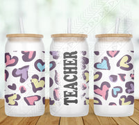 Colorful Hearts Personalized Glass Can