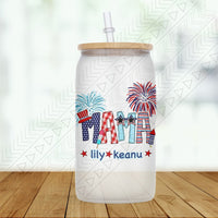 Mama 4Th Of July Glass Can
