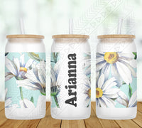 Daisy Personalized Glass Can