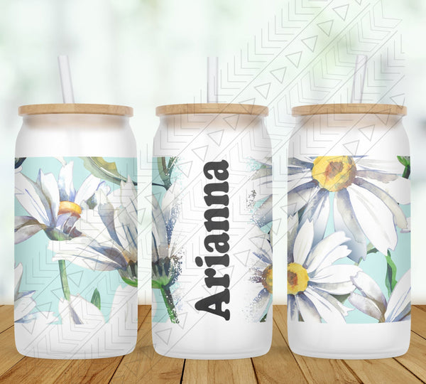 Daisy Personalized Glass Can