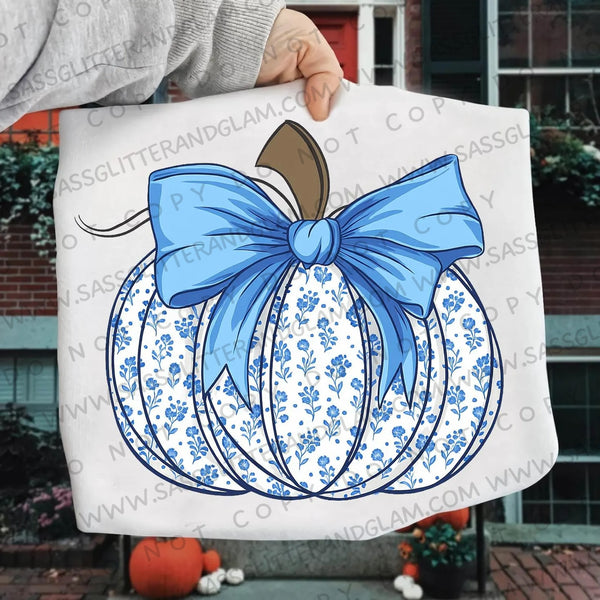 coquette pumpkin blue floral