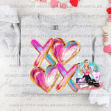 Valentine abstract heart XOXO