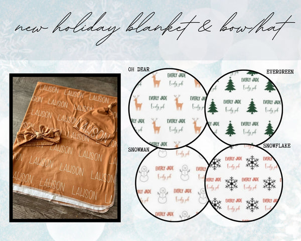 PREORDER: The Holiday Blanket and Hat/Bow Set 11.11.24 osym