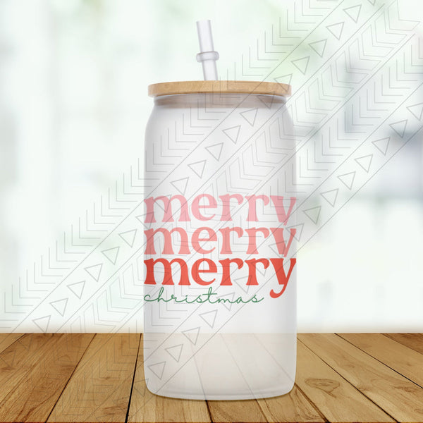 Merry Christmas Glass Can