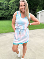 PREORDER: The Vera Pink and Teal Stripe Dress 7.8.24 osym