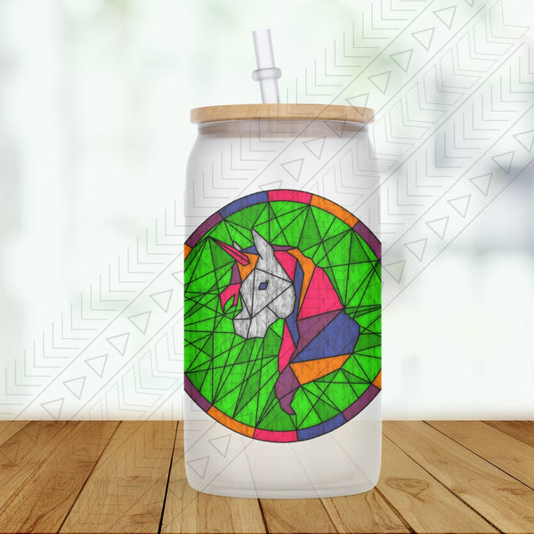 Unicorn Mosaic Glass Can