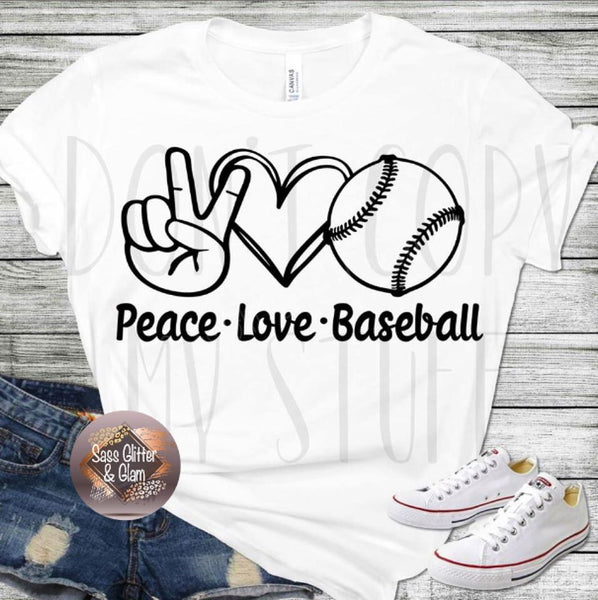 peace love baseball (black ink)