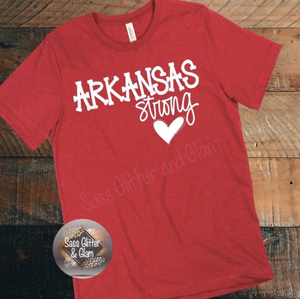 Arkansas strong (white ink)