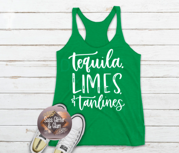 tequila limes & tanlines (white ink)
