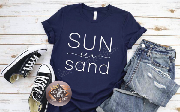 sun sea sand (white ink)