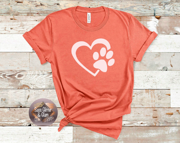 heart with paw print (white ink)