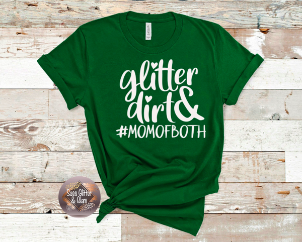 glitter dirt & #momofboth  (white ink)