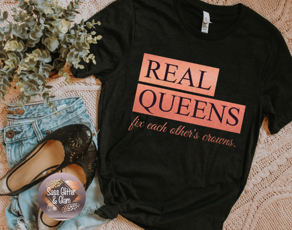 real queens fix each other's crowns (rose gold metallic)