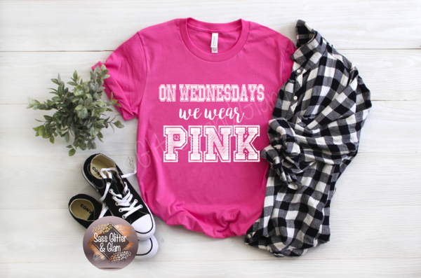 on Wednesdays we wear pink (white ink)