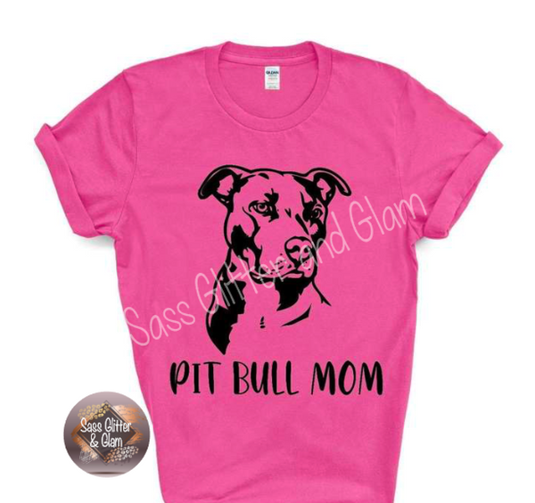pit bull mom (black ink)