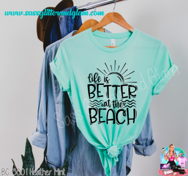 life is better at the beach (black ink)