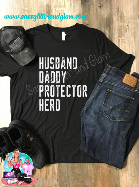 husband daddy protector hero (white ink)