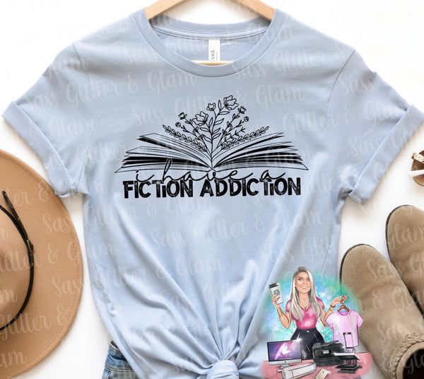 i have a fiction addiction (black ink)