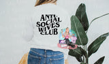 anti social wives club full size (black ink) front or back-you choose